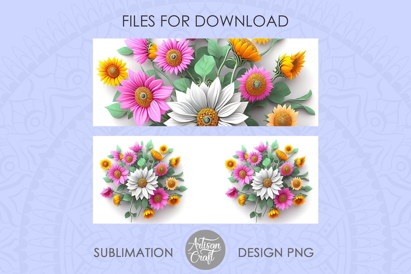 3D Mug design, 3d flower mug wrap