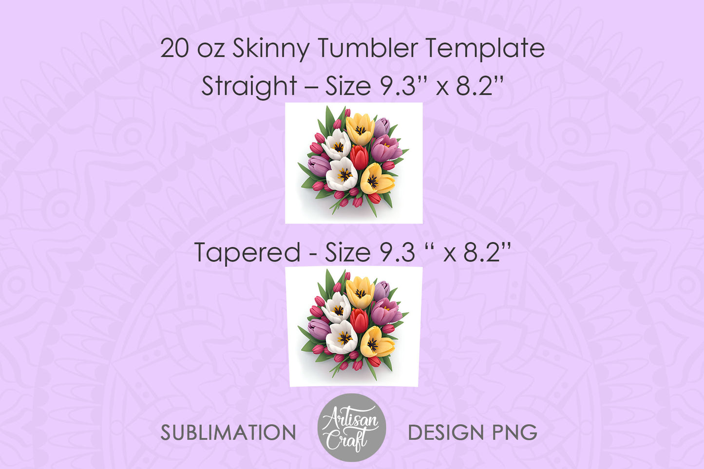 3D Tulip tumbler wrap, 20oz tumbler wrap