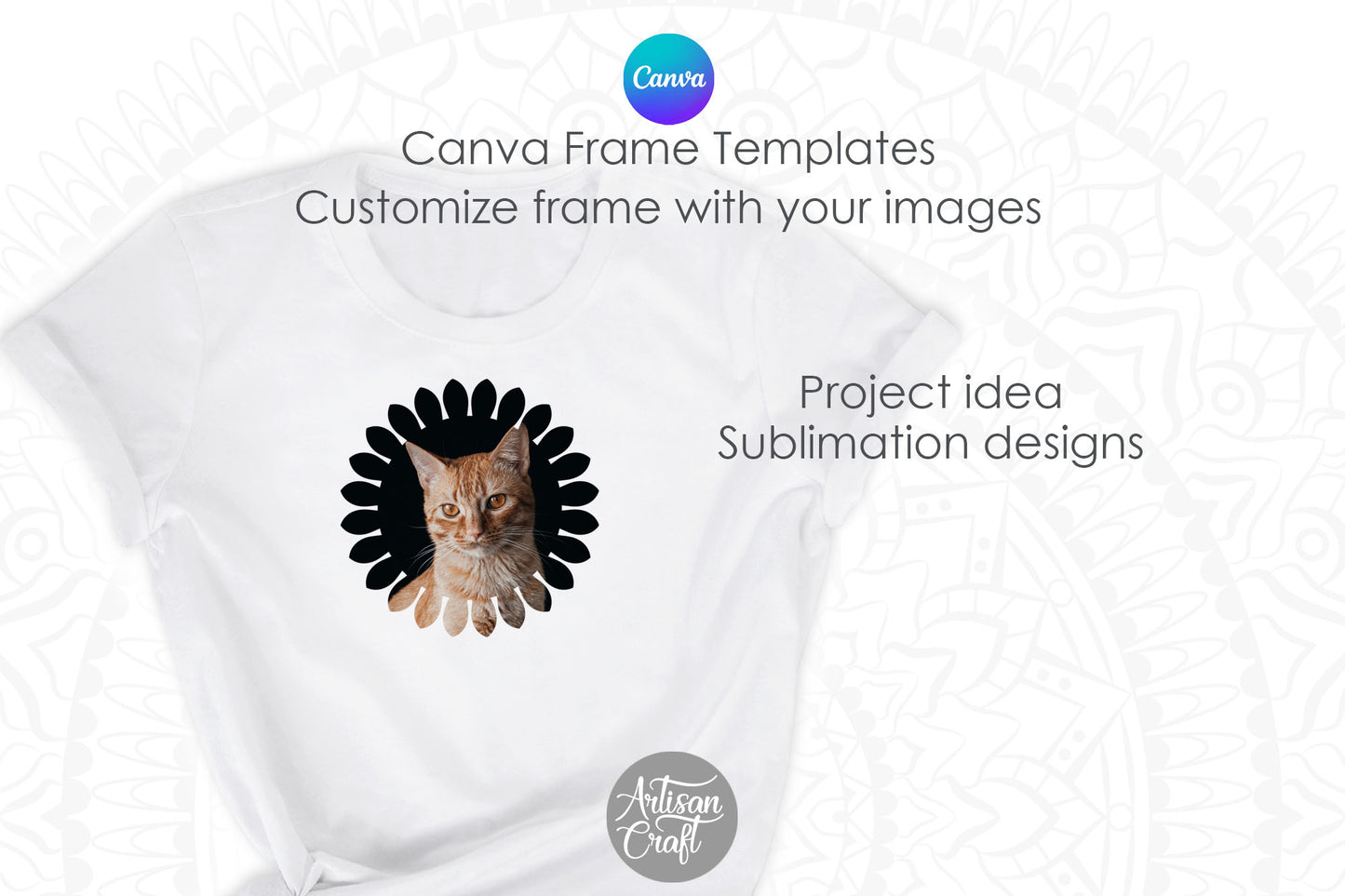 Canva sunflower frame, Canva frame