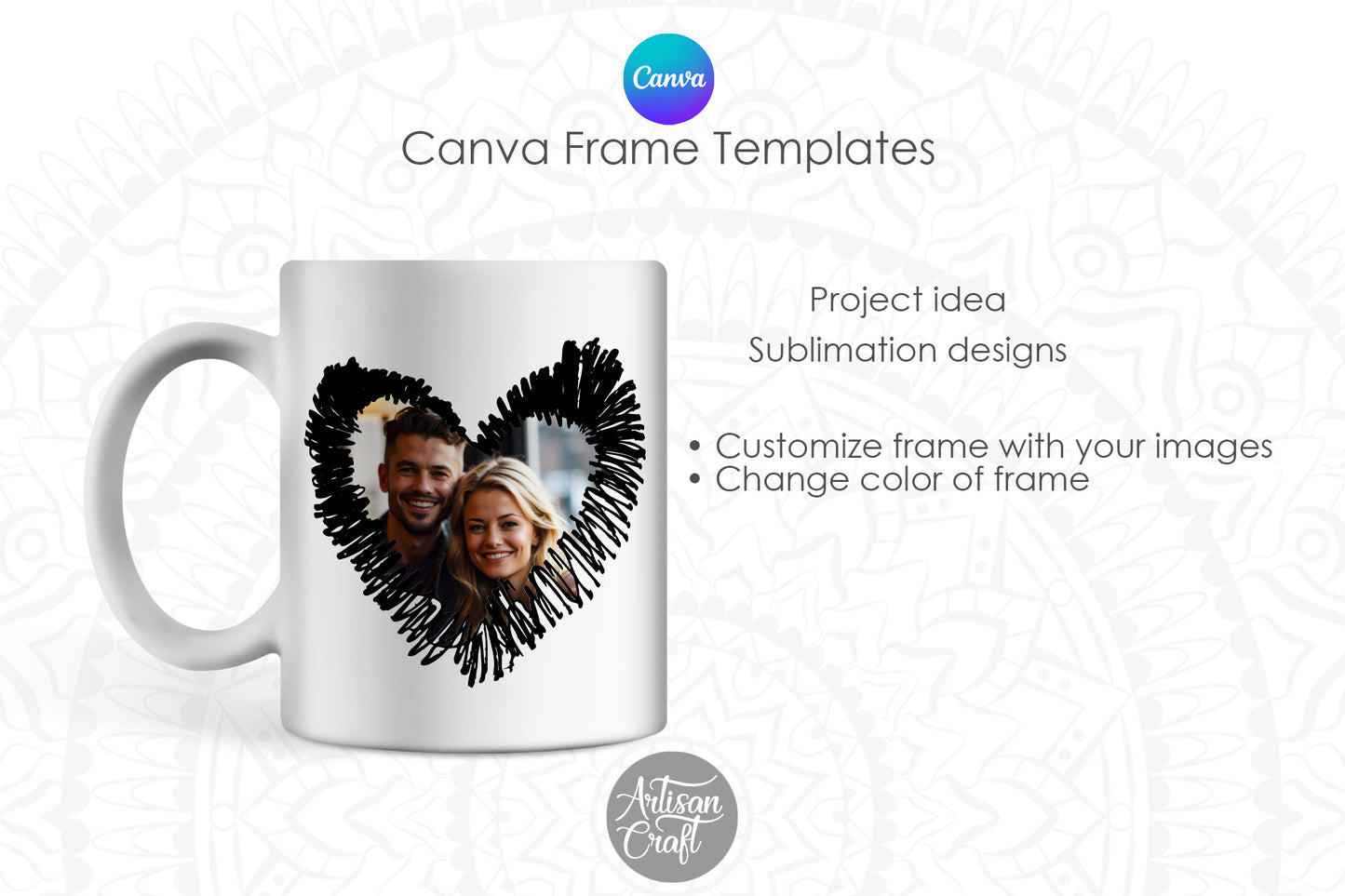 Canva Heart Frame | Canva frame | Doodle heart