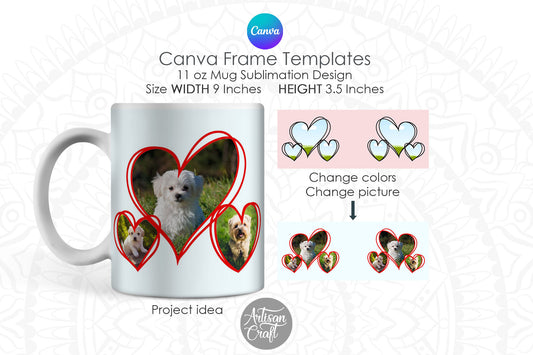 Canva Mug Template | Heart Photo Mug | Scribble Heart