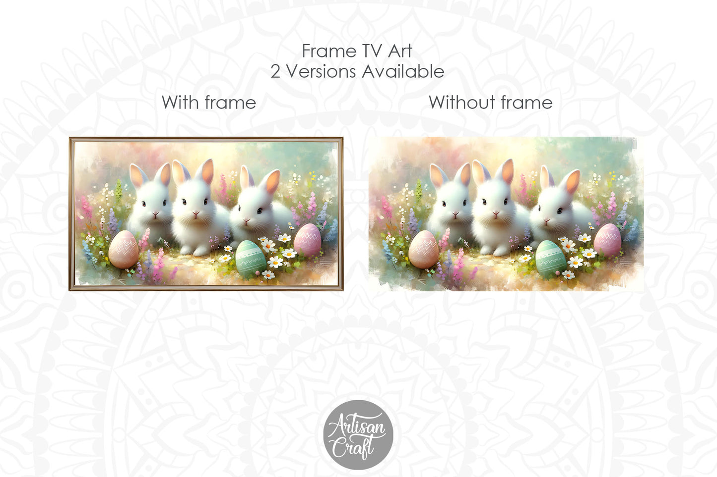 Easter bunny Frame TV art, Easter eggs