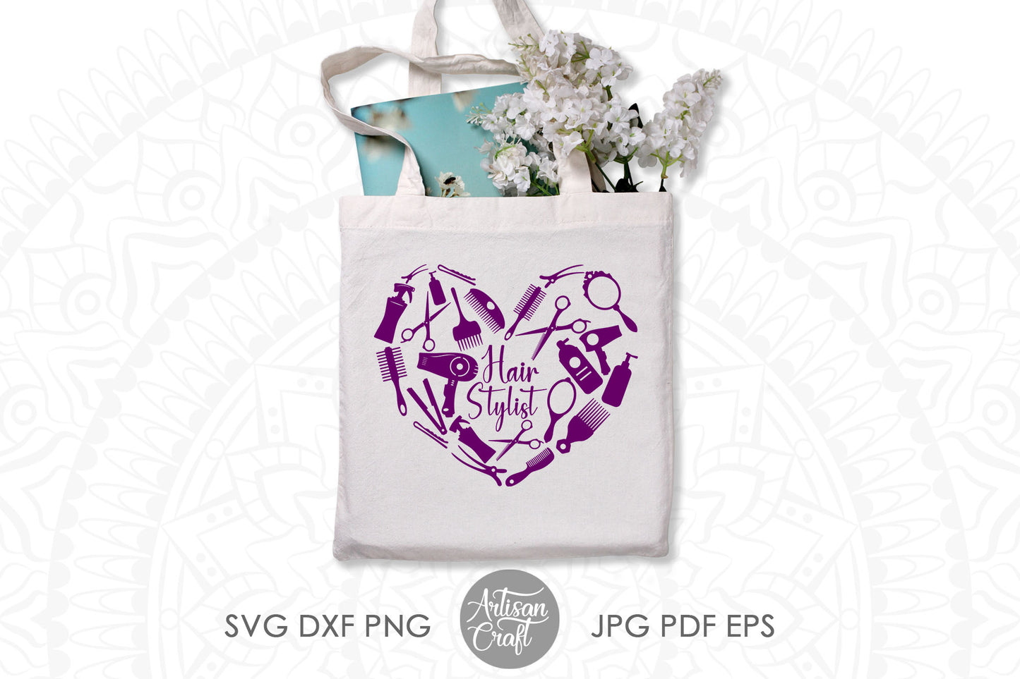 Hair Stylist Heart with hair styling tools