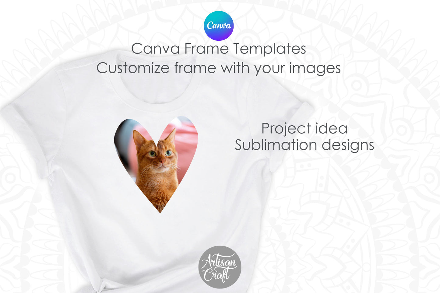 Canva heart frame, Canva template
