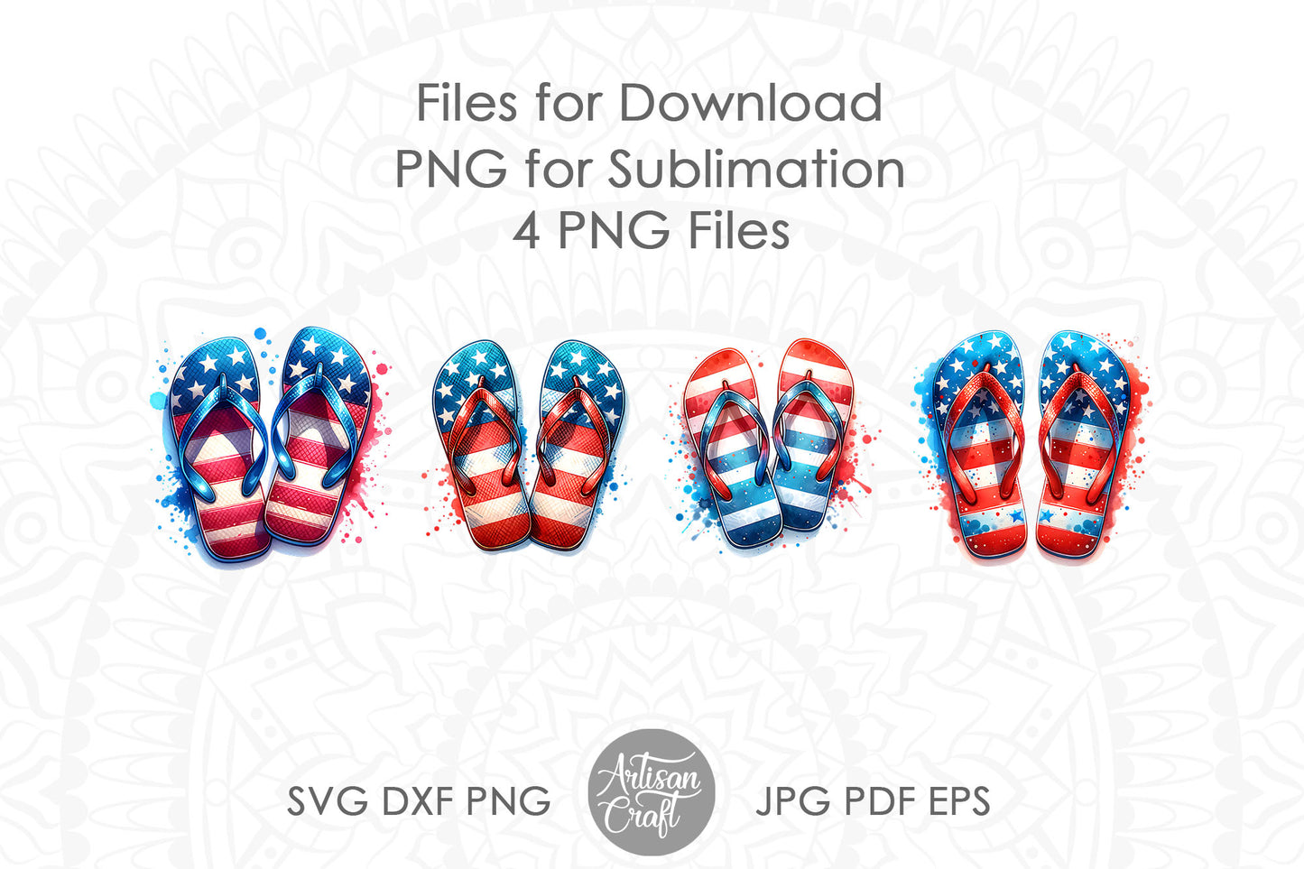 Patriotic flip flops | red white and blue | American Summer