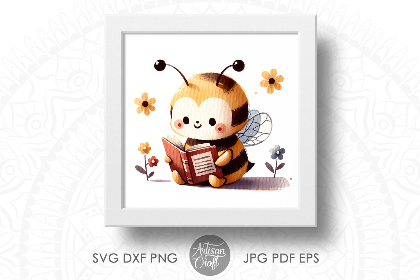 Honey bee clipart, reading book