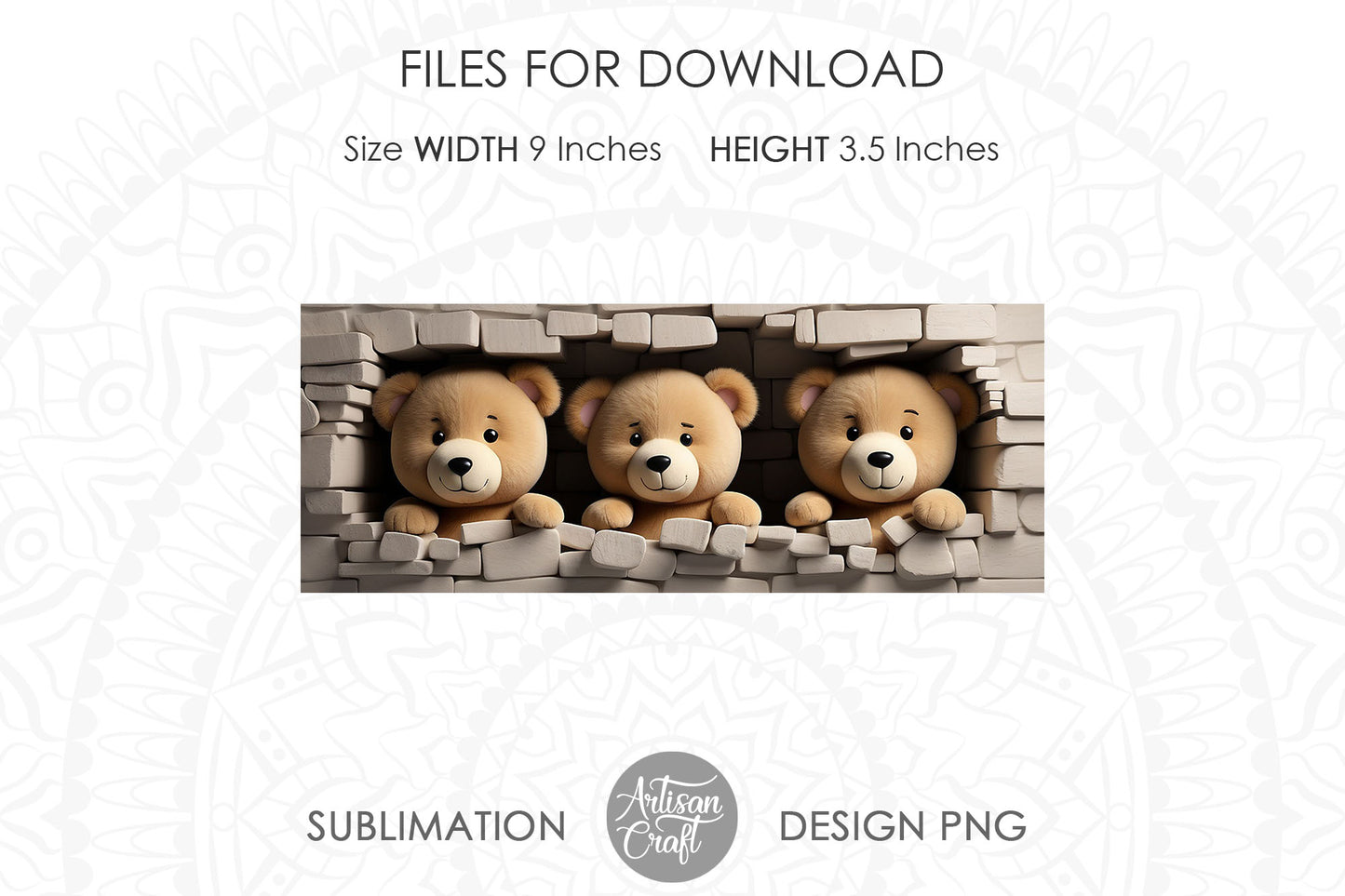 3D Teddy bear breakthrough mug, 3D Hole in a Wall