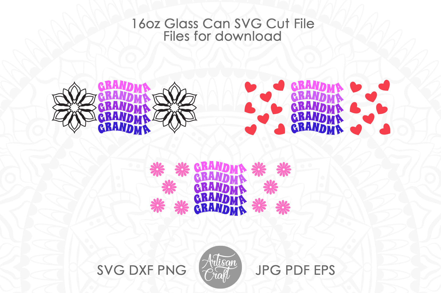 Grandma glass coffee cup, Glass can SVG