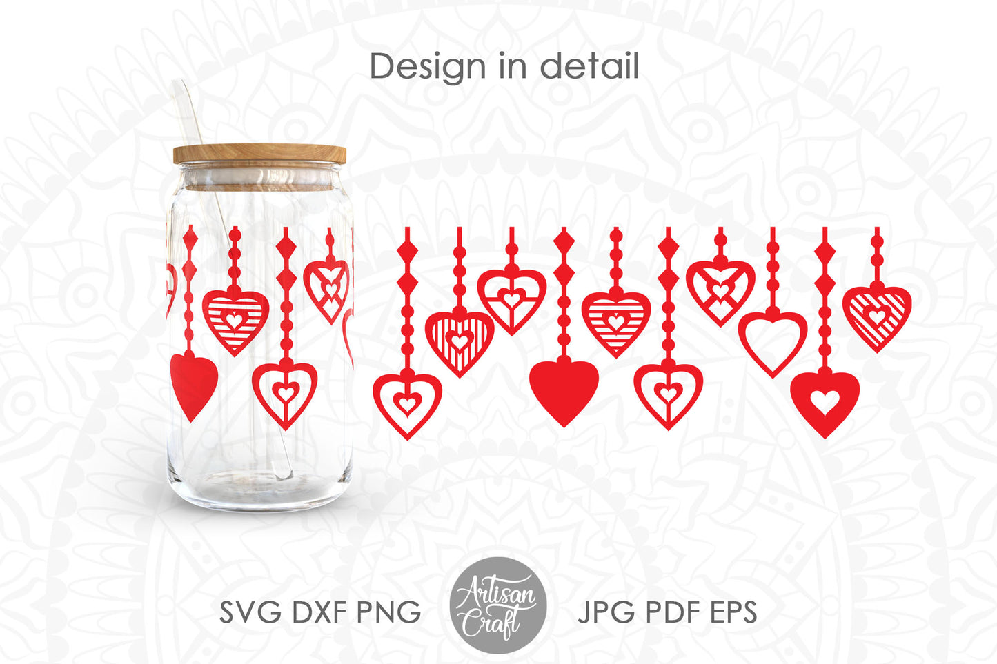 Valentines Can Glass Wrap SVG bundle