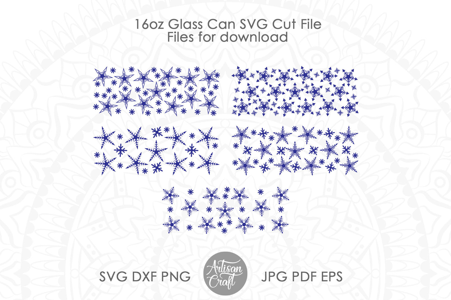 Snowflake Can Glass Wrap, SVG bundle