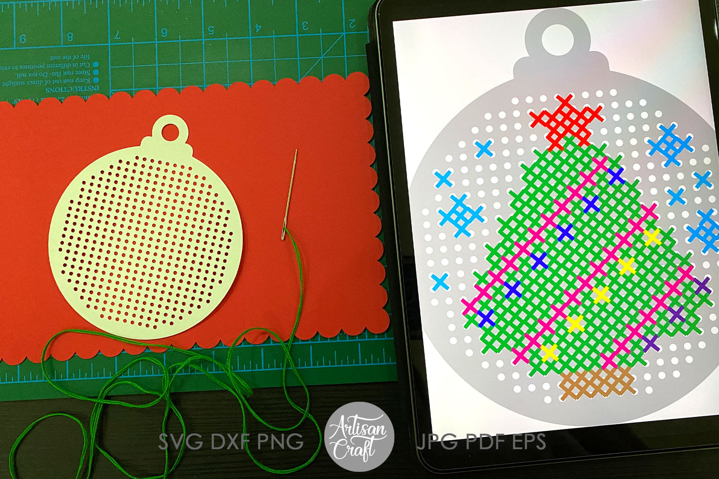 Cross Stitch Christmas Ornament SVG file