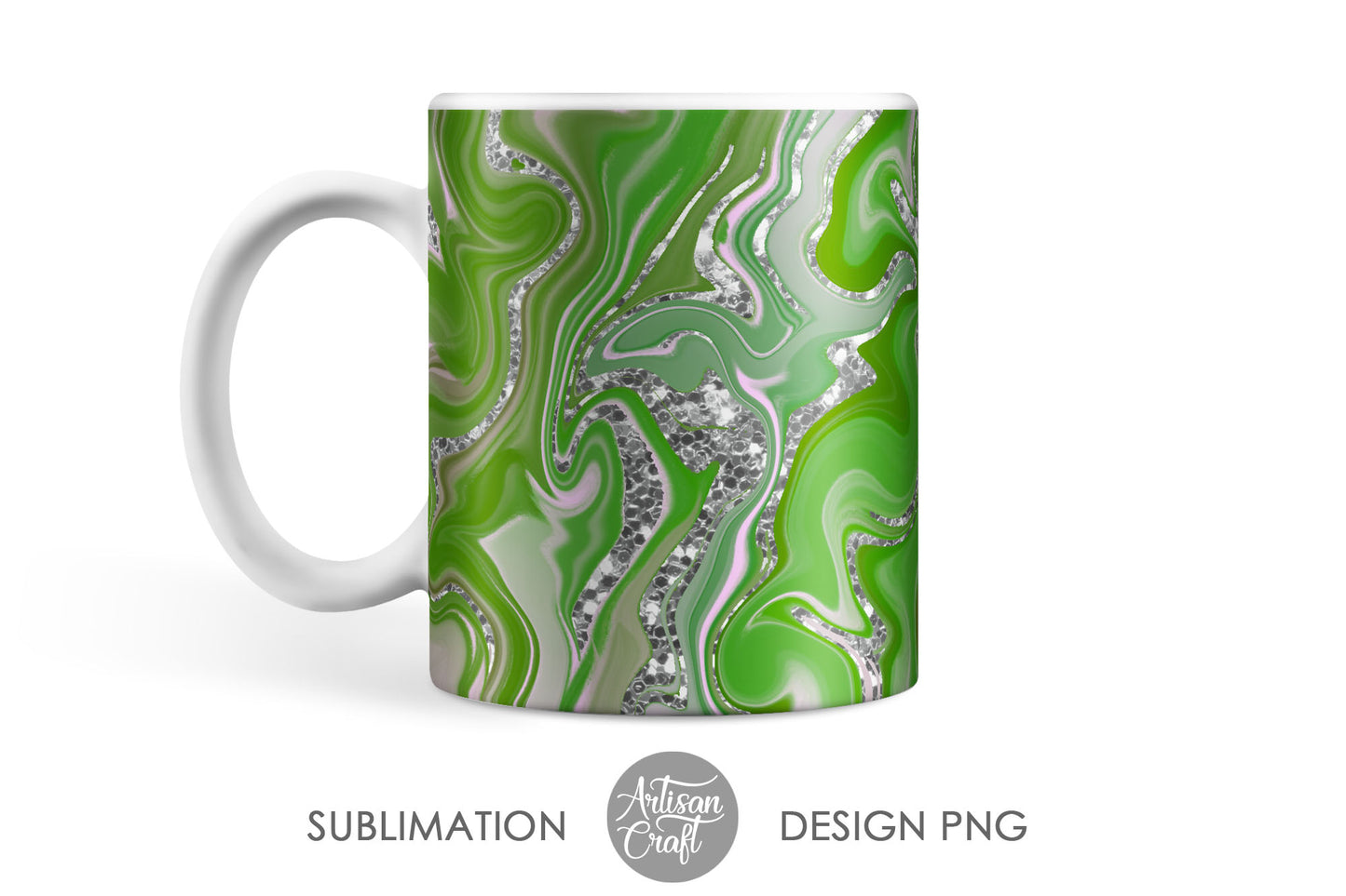 Sublimation mug design with fluid art