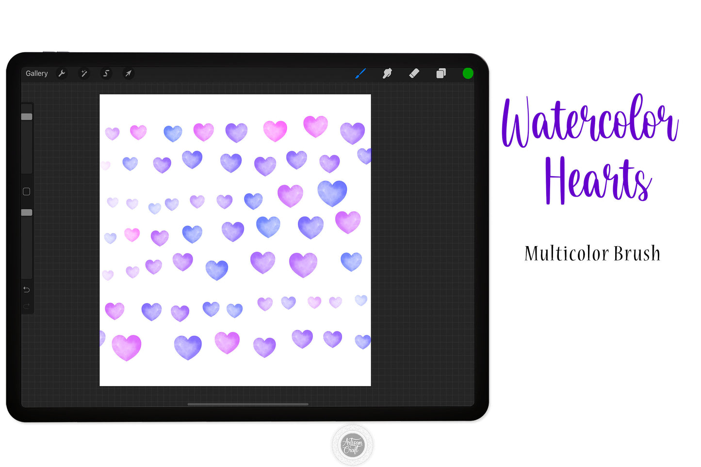 Procreate brushes watercolor Hearts