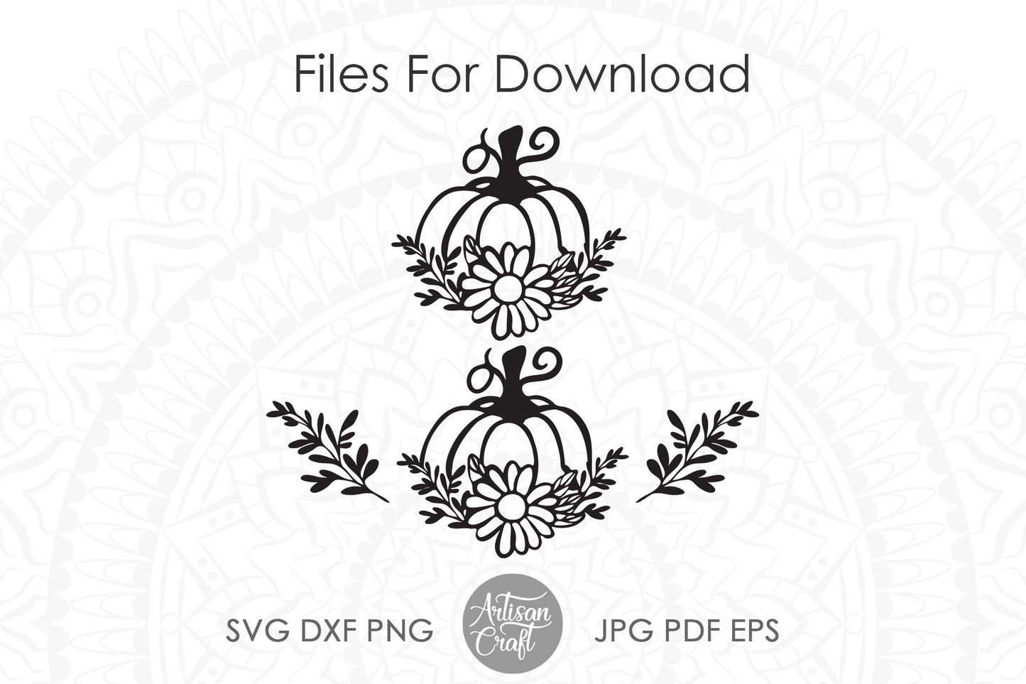 Pumpkin wreath SVG with sunflower