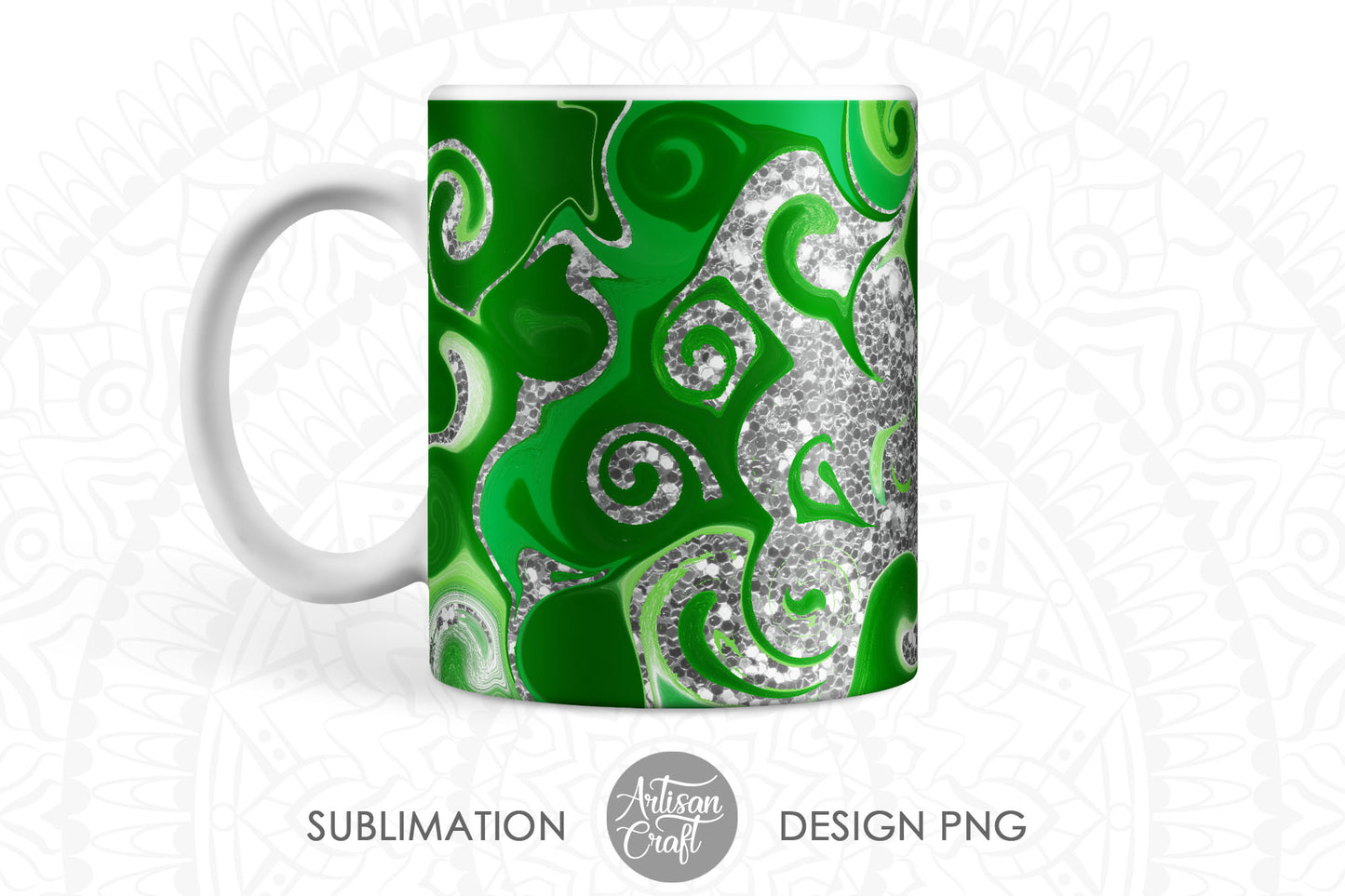 Sublimation 11oz Mug Templates fluid art