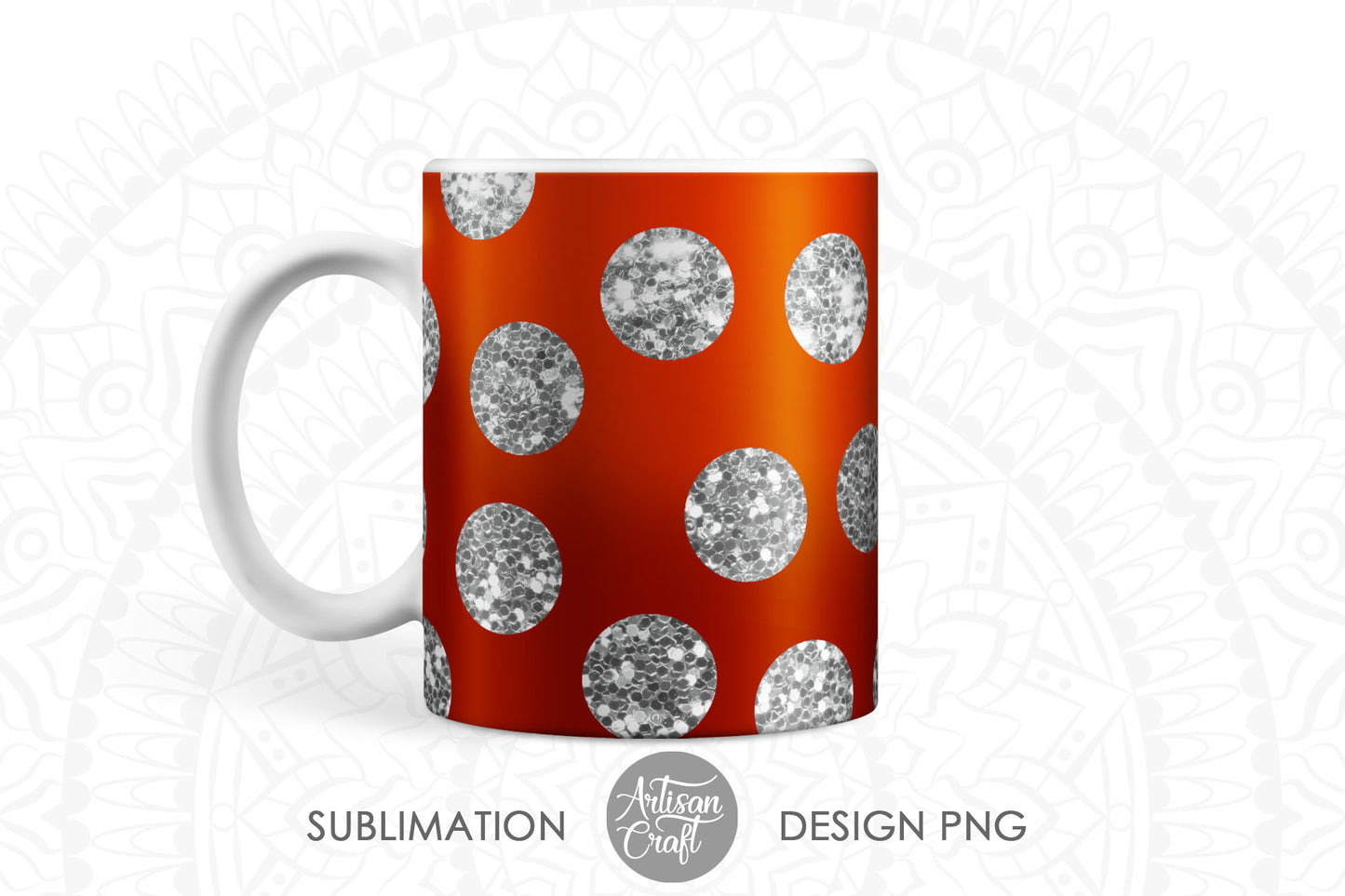 Sublimation mug designs, polka dot mugs