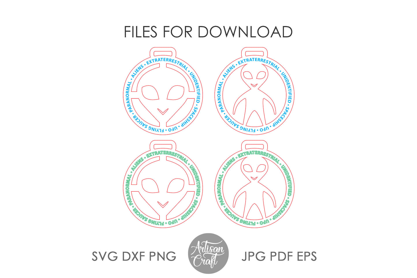 Alien ornament SVG cut file for laser