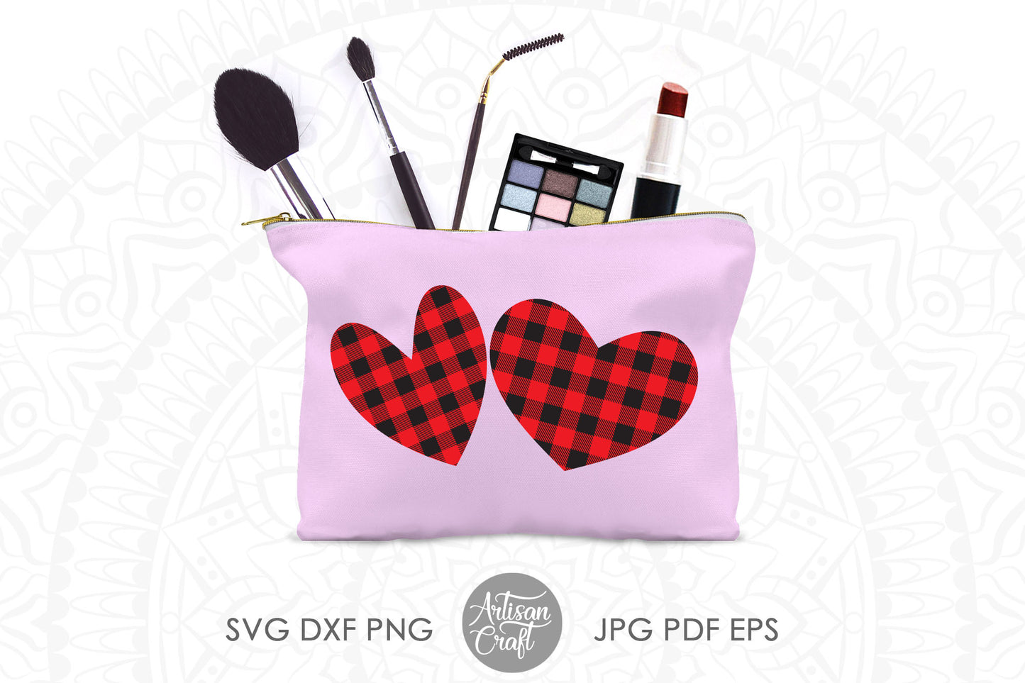 Buffalo plaid heart SVG PNG