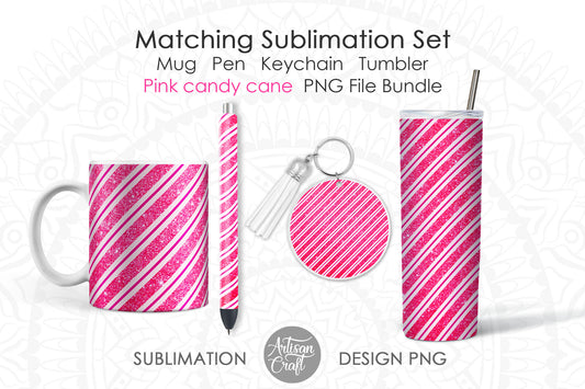 Christmas sublimation designs with pink candy cane stripes