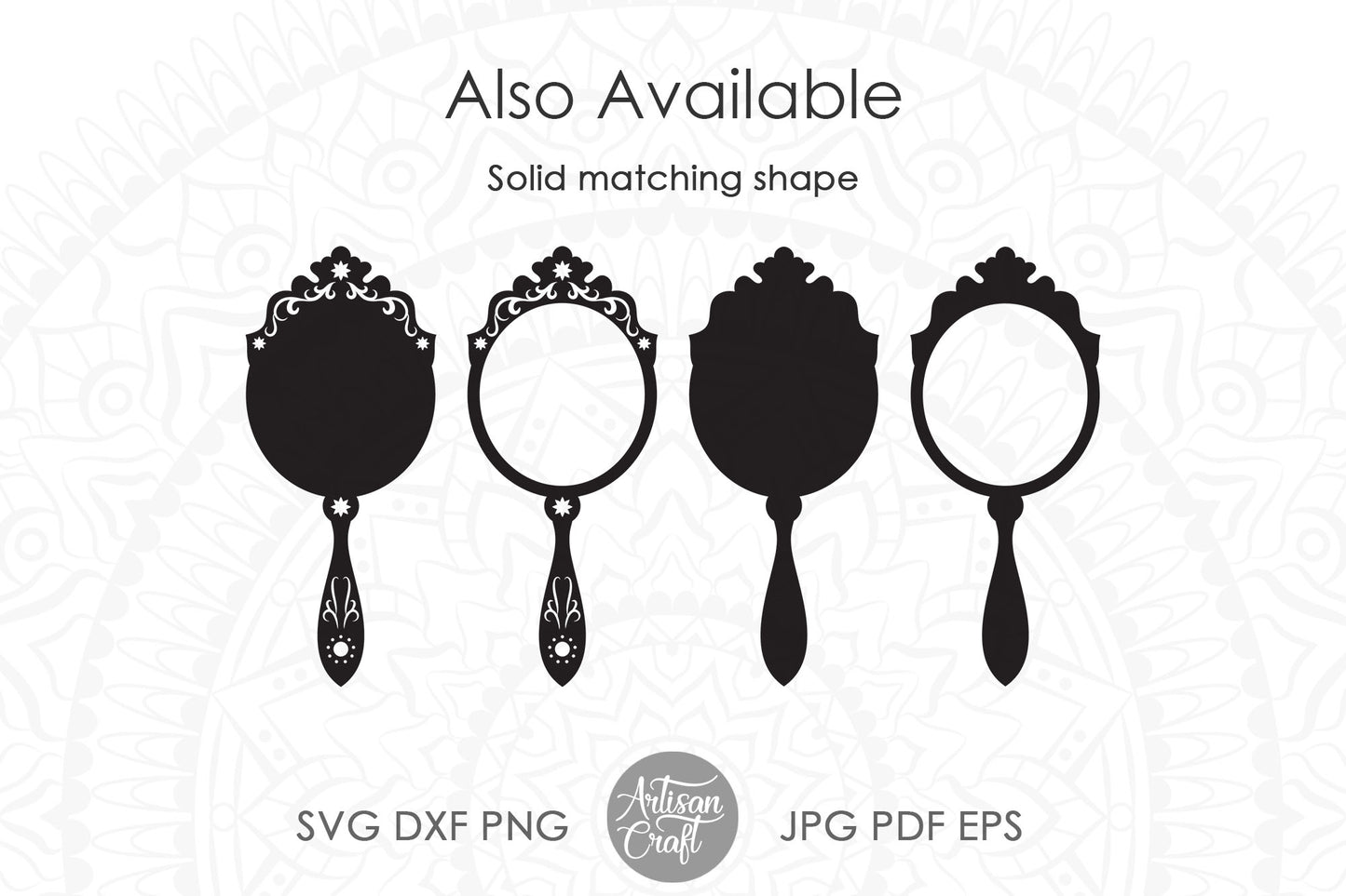 Hand held mirror SVG, laser cut files