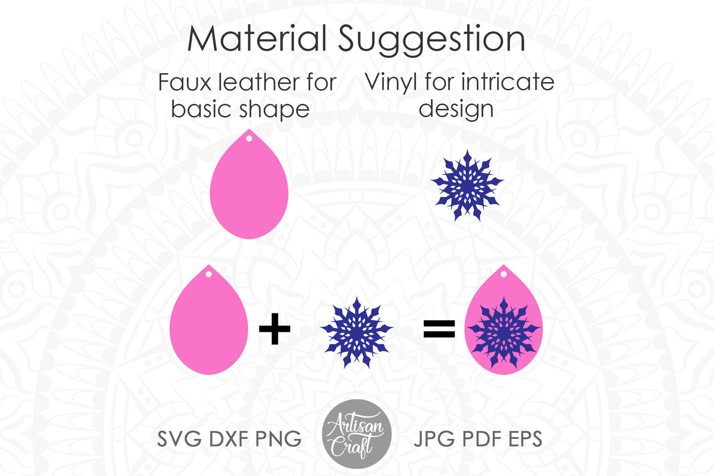 Snowflake Earring SVG cut file kit for Christmas jewelry