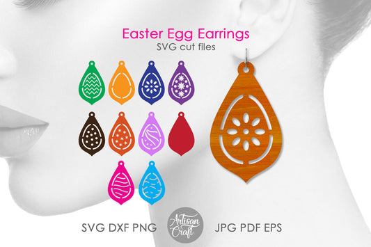 Easter earrings SVG with Easter eggs