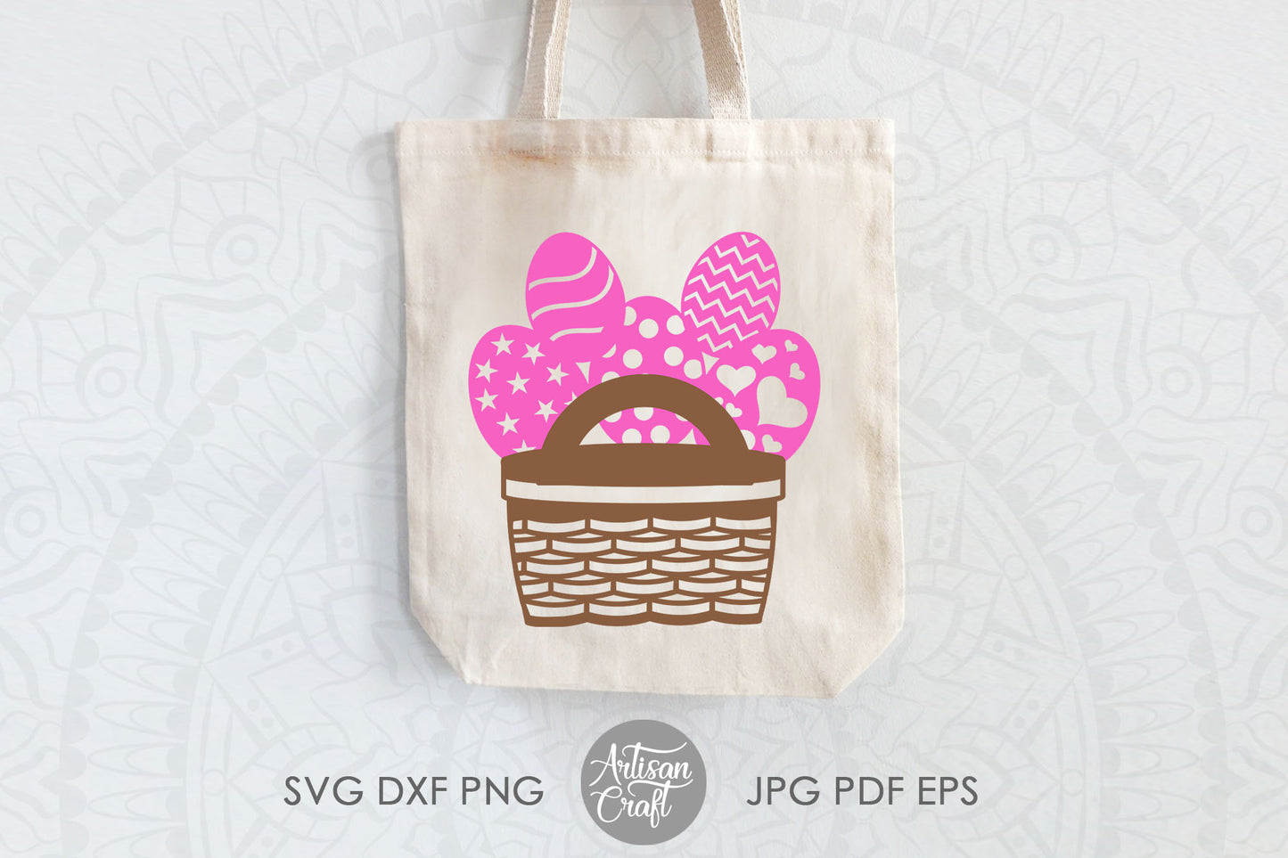Wicker basket SVG, Easter egg basket SVG files