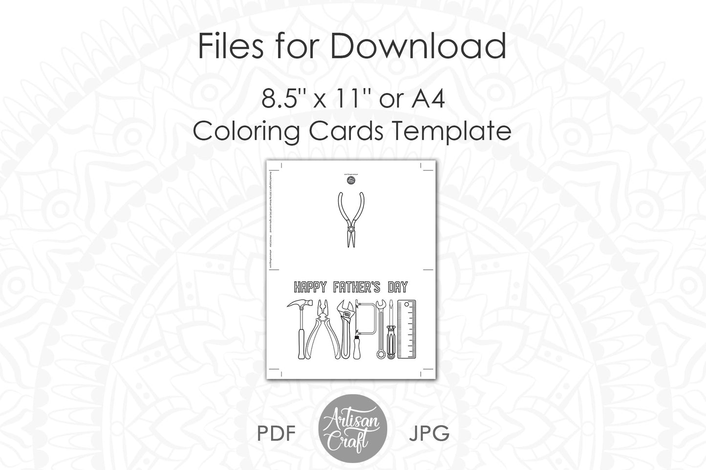 Fathers day coloring card