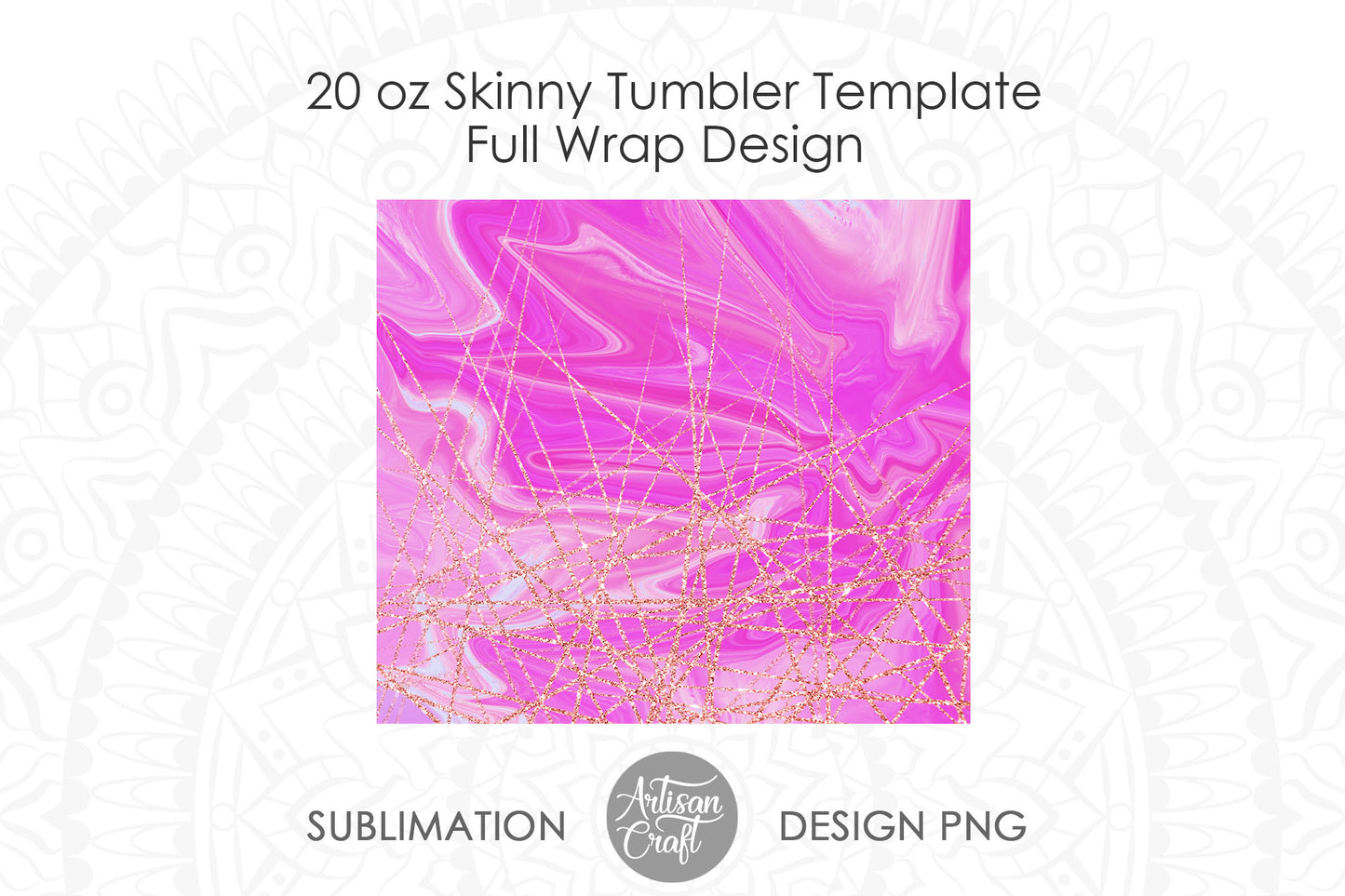 Pink glitter tumbler sublimation PNG