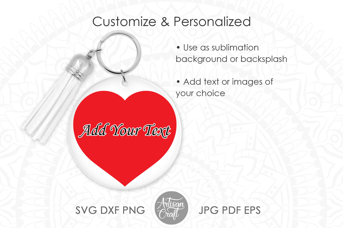 Heart keychain SVG PNG