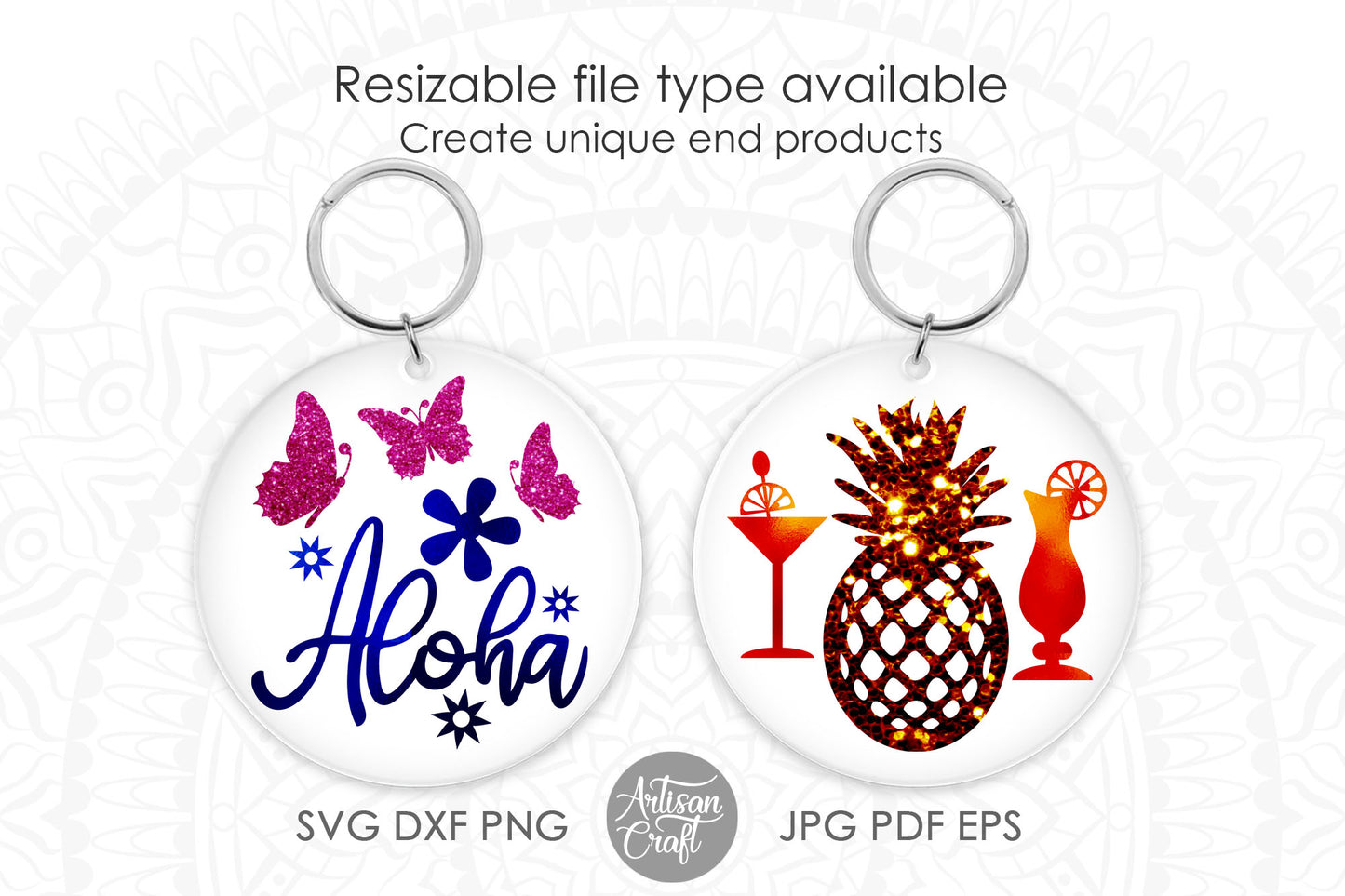 Aloha keychain SVG bundle