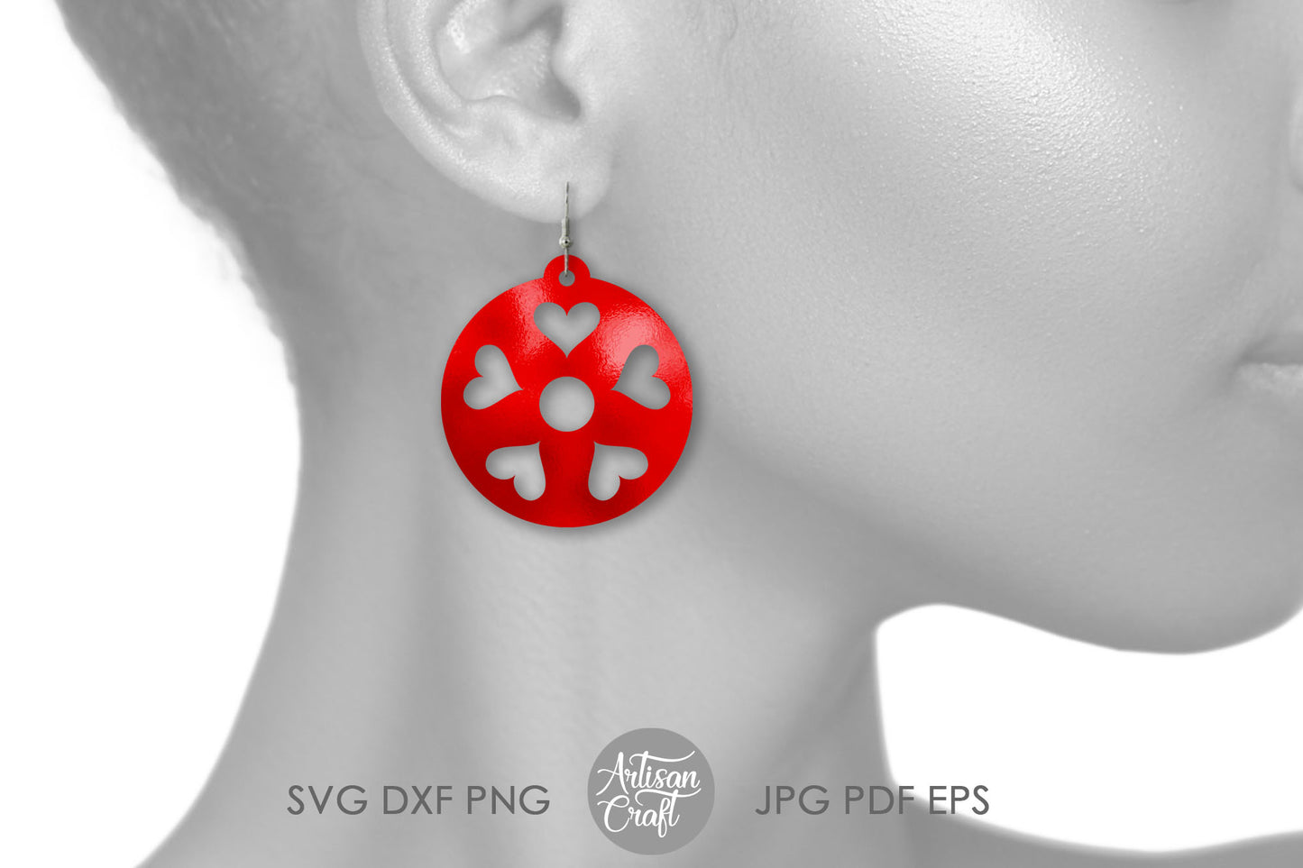 Valentine Earrings SVG for laser cutting