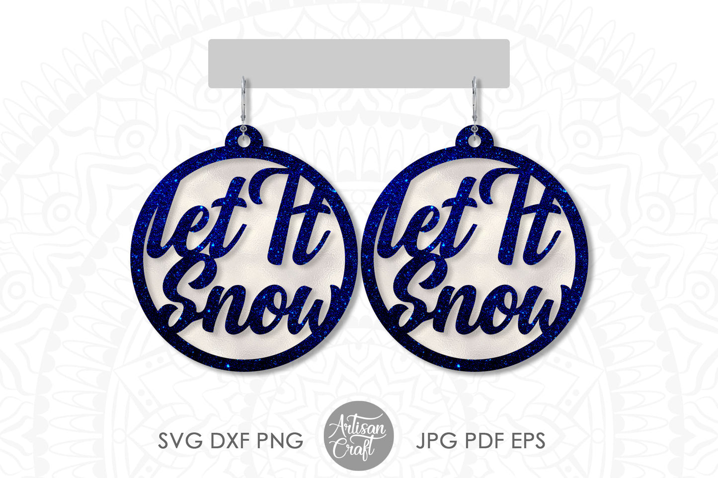 Let it snow earring SVG for laser cutting