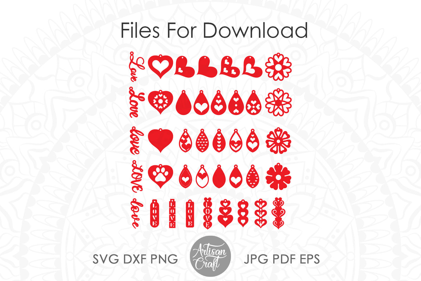 Heart Earrings SVG Bundle