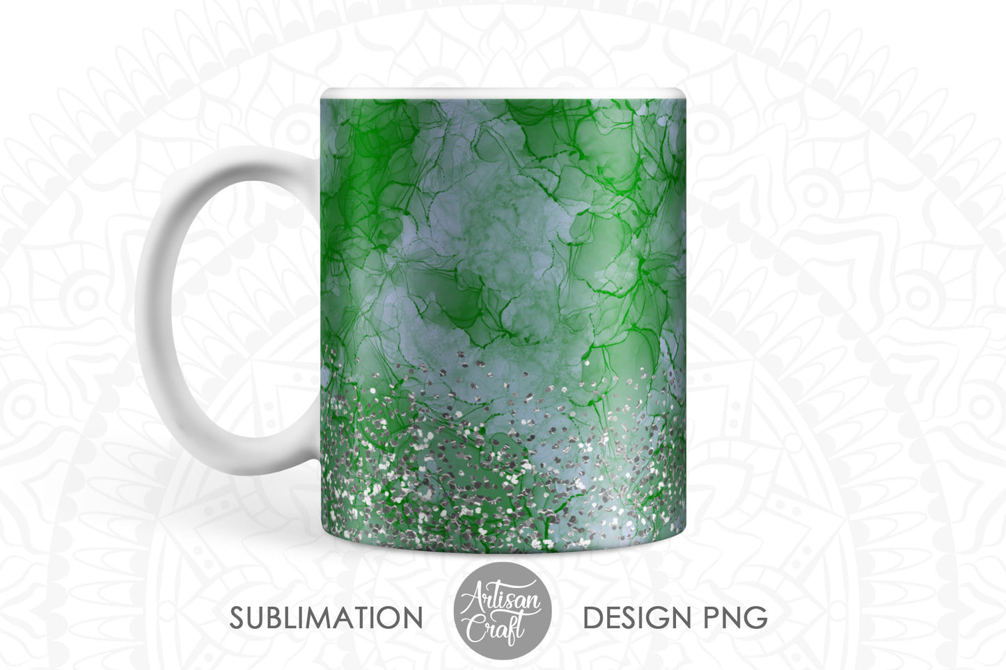 11oz Mug design template with alcohol ink