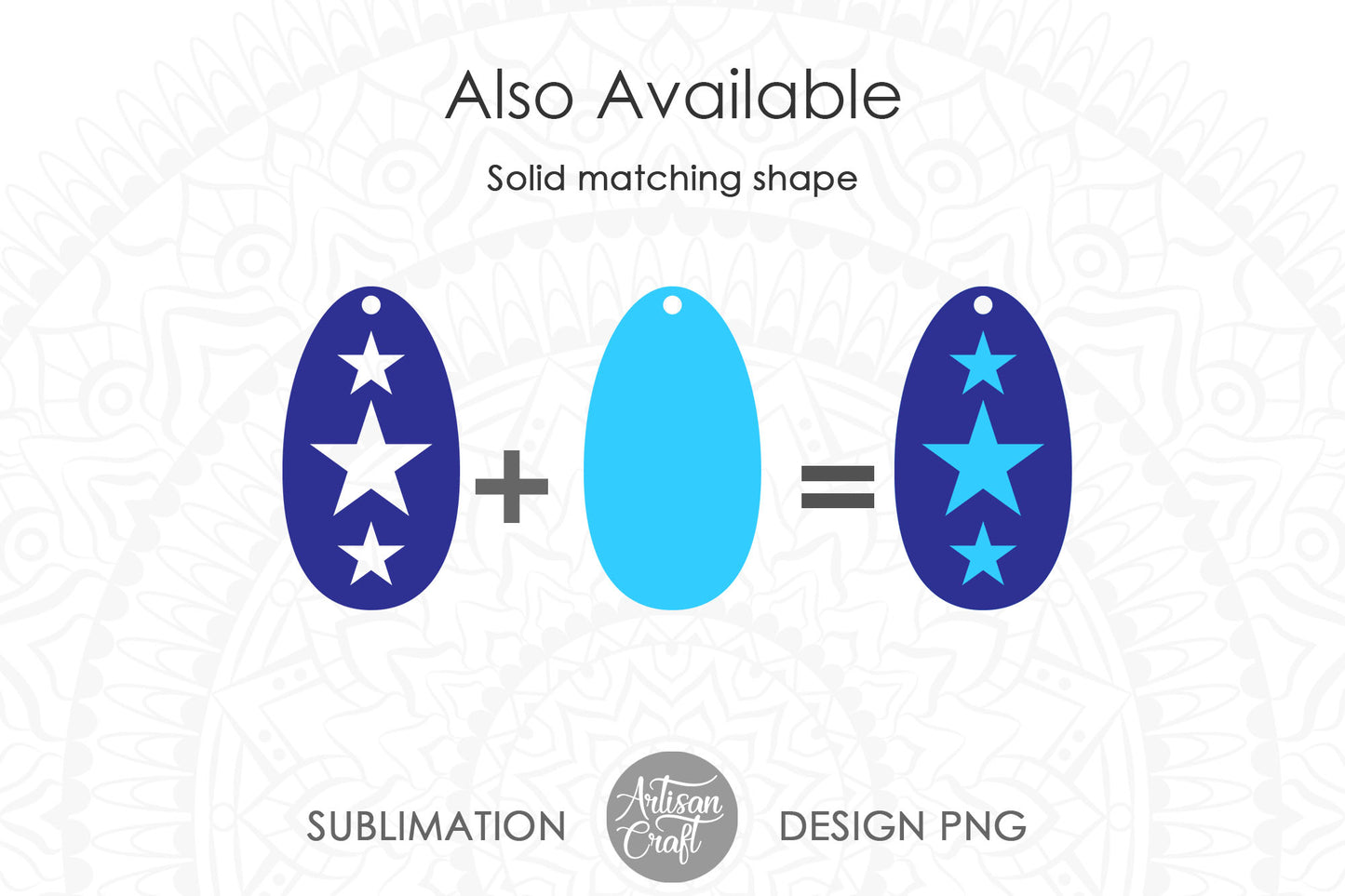 Oval earring SVG with stars cut outs