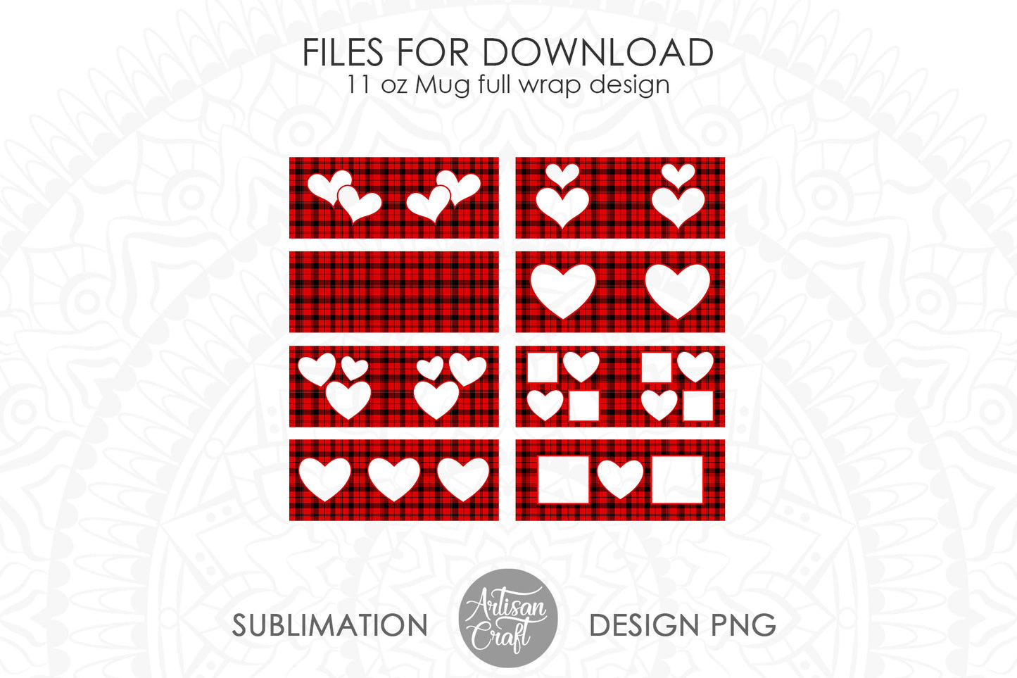 Photo mug designs with plaid for 11oz