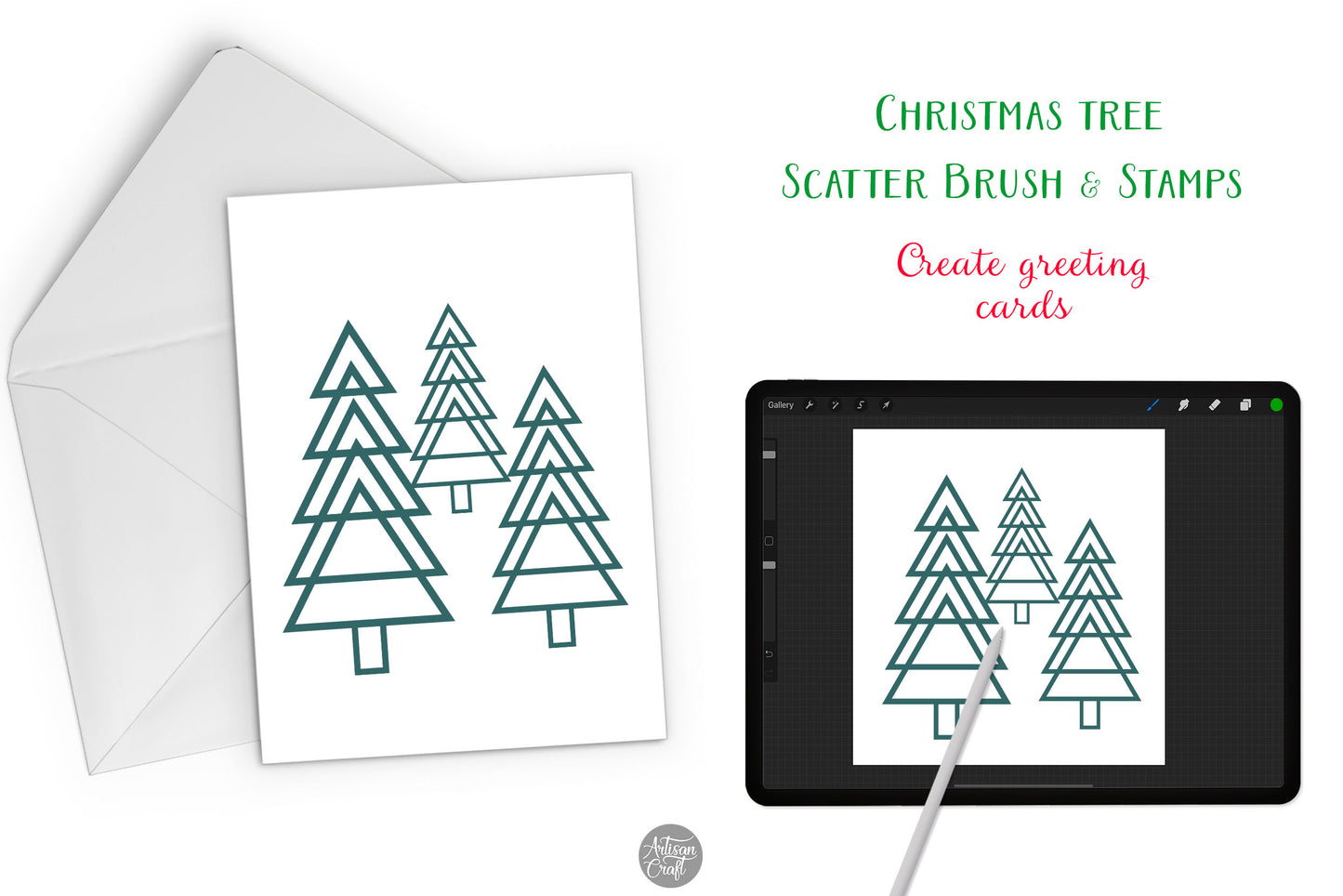 Procreate brushes for Christmas trees