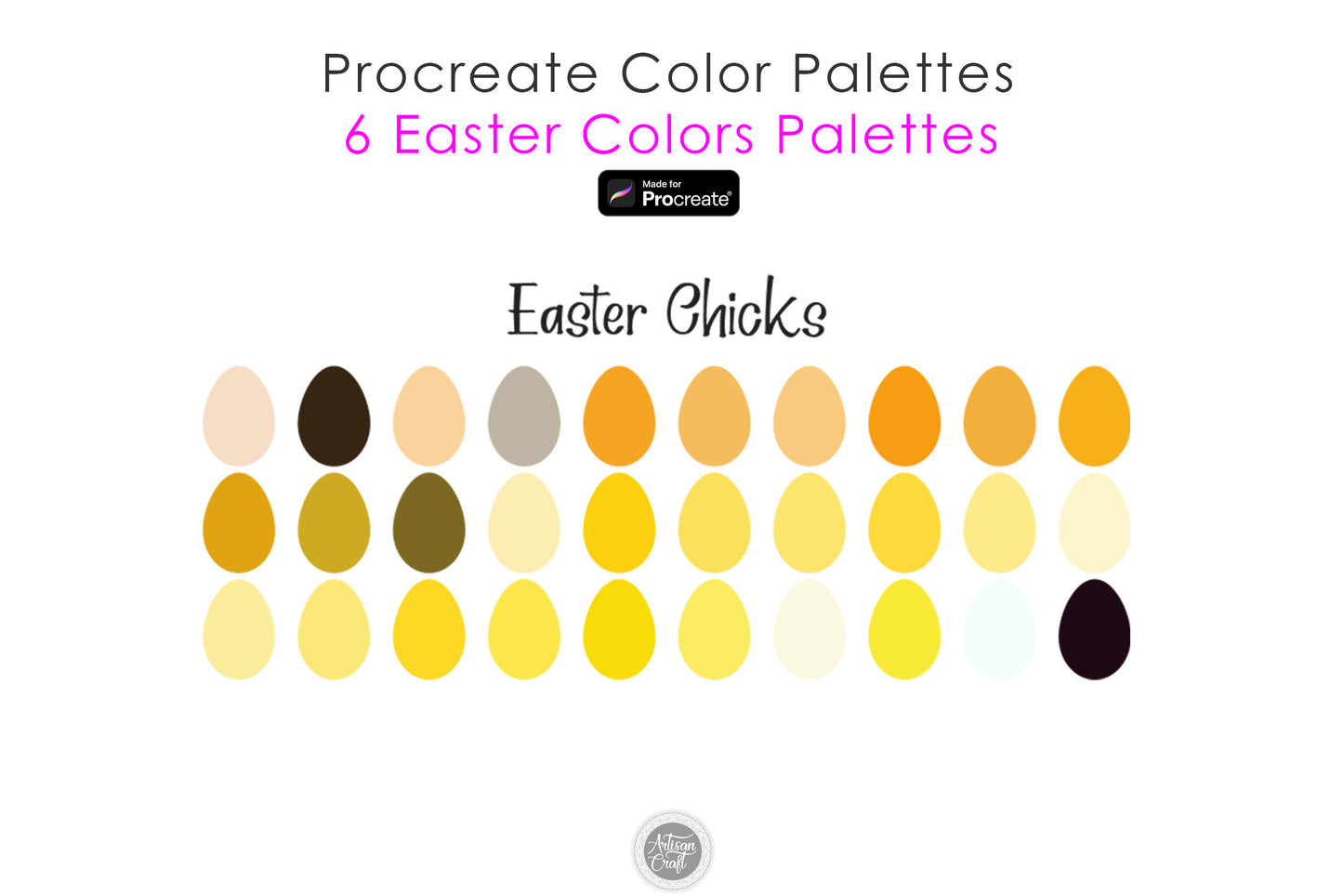 Easter Procreate color palette with Easter themes