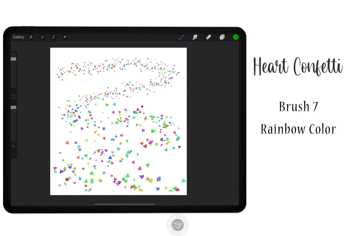 Procreate brushes heart confetti