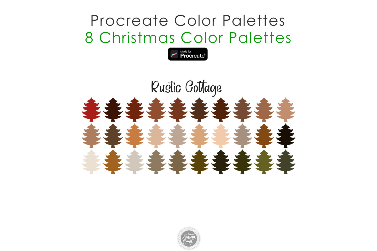 Procreate color palette for Christmas