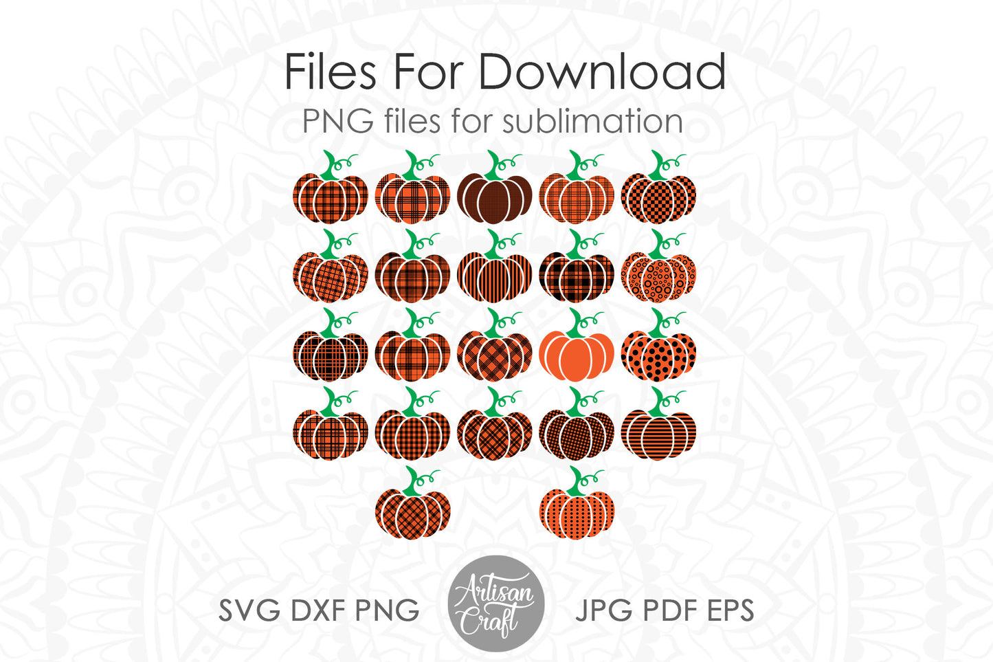 Plaid pumpkin PNG bundle, Buffalo plaid