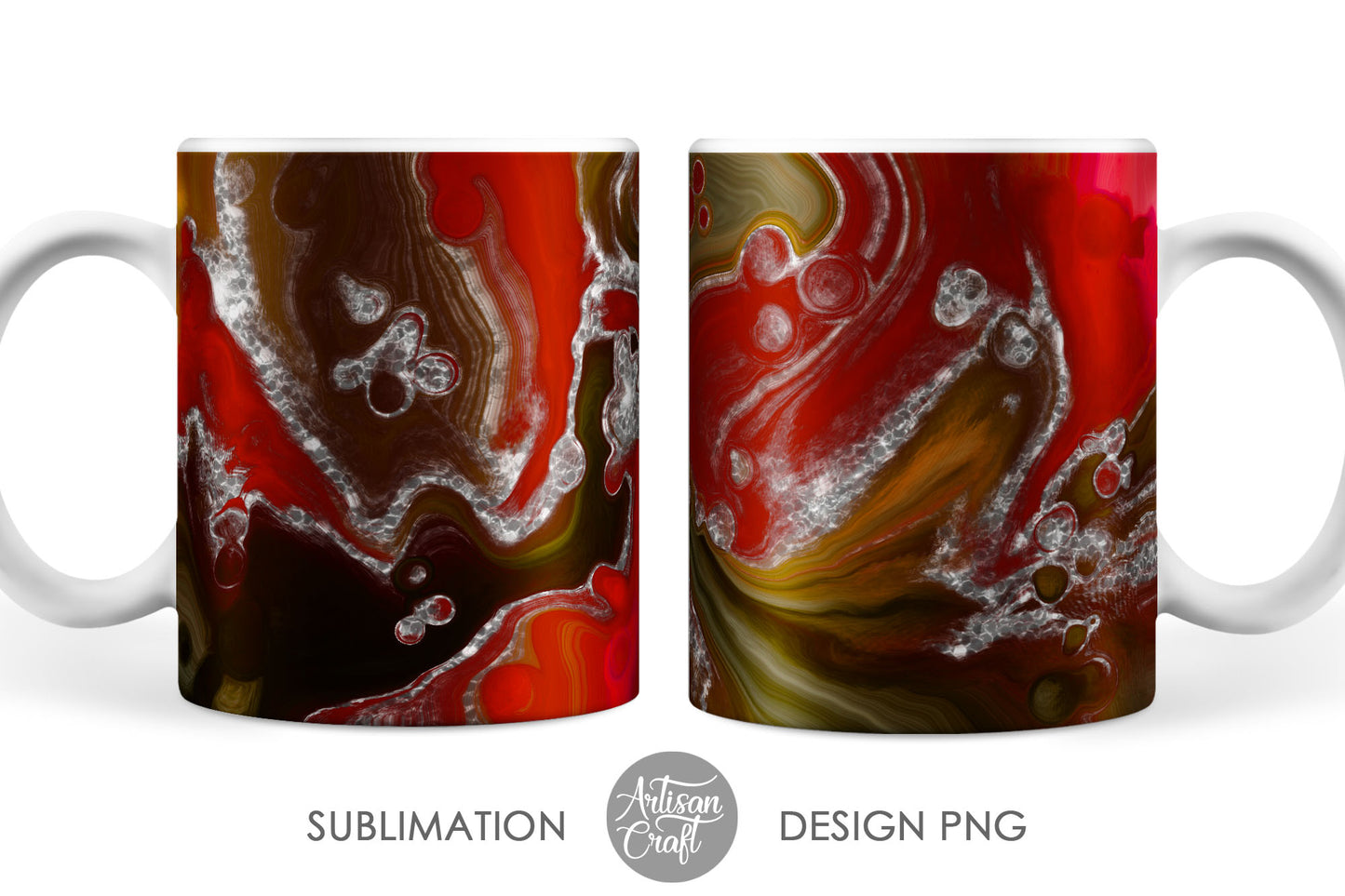 Sublimation mug design templates for 11 oz