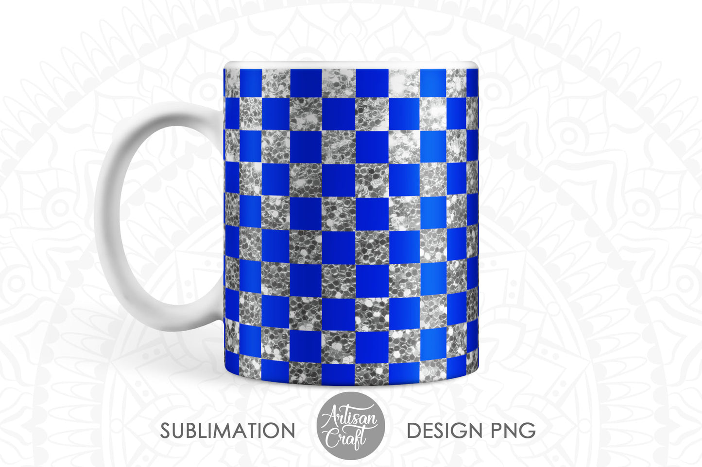 Checkered pattern 11oz mug PNG