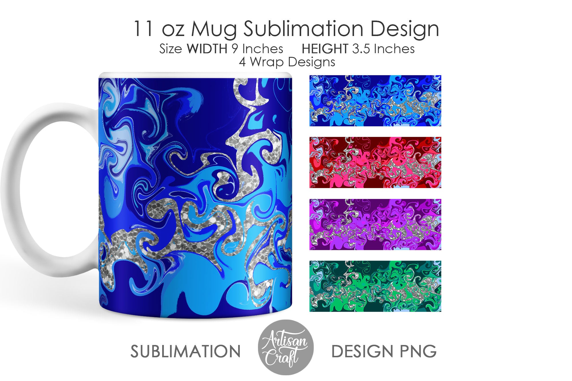 11 oz Mug sublimation template – Artisan Craft SVG