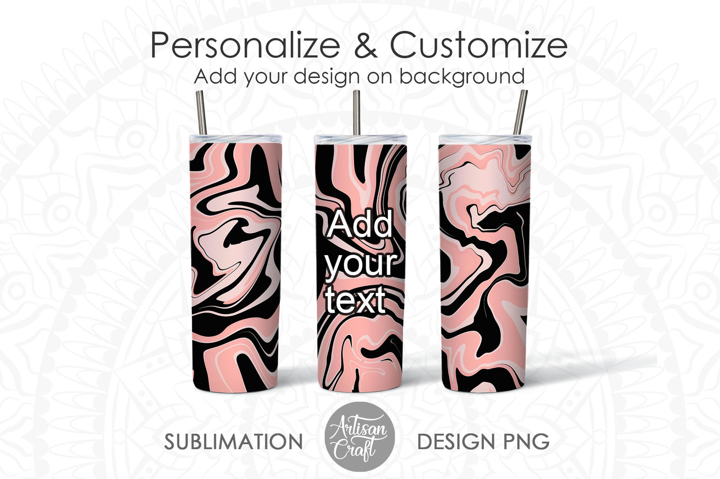 20 oz tumbler sublimation PNG in beige