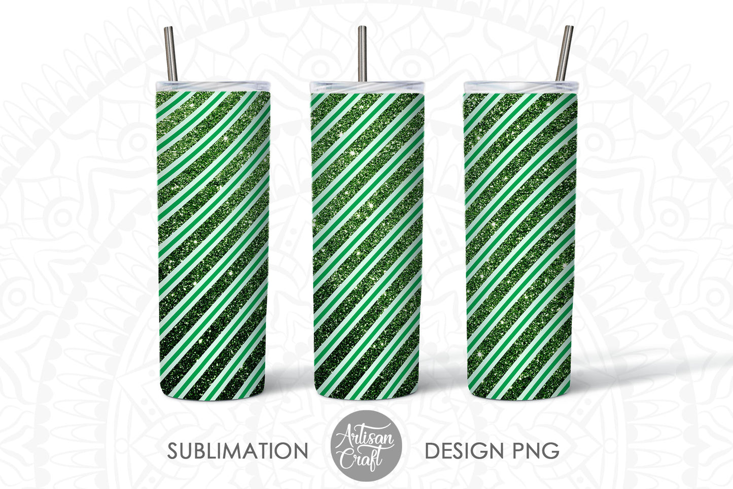 Candy cane stripe Tumbler sublimation