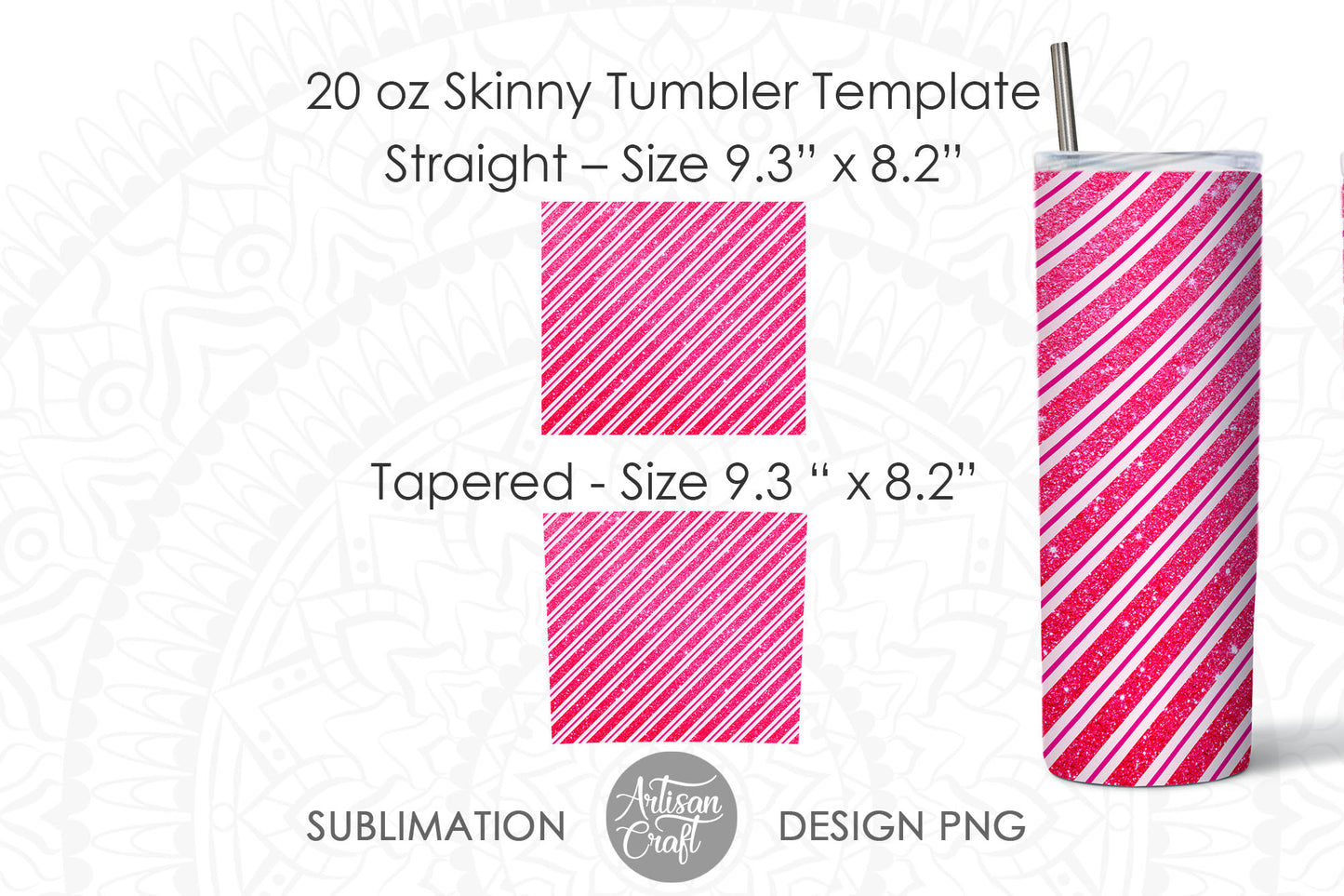 Christmas sublimation designs with pink candy cane stripes