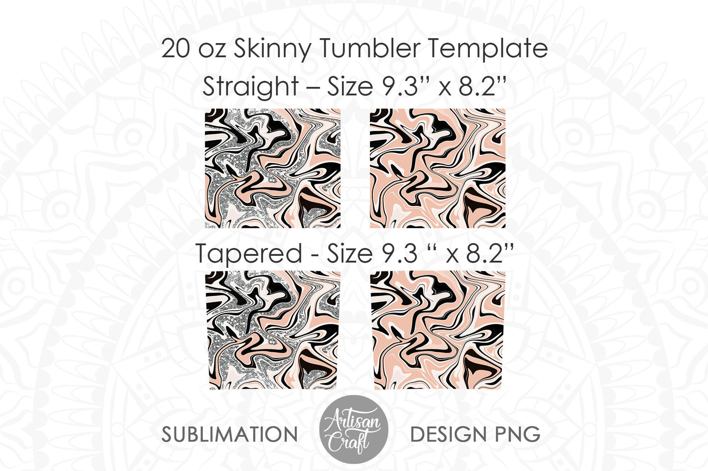 Tumbler sublimation in beige fluid art