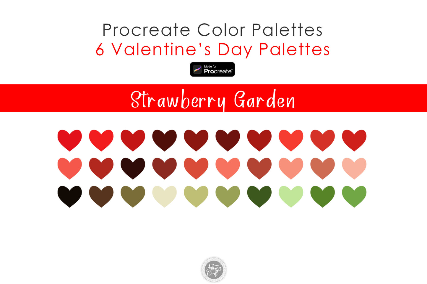 Procreate color palette for Valentine